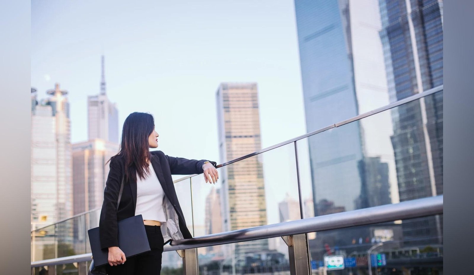 Business Professional Overlooking City